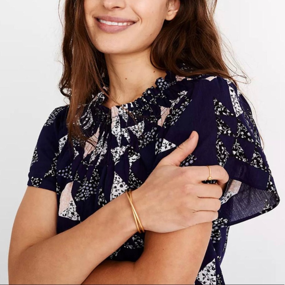 Madewell Patchwork Smocked Top - image 8